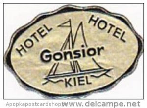 GERMANY KIEL HOTEL GONSIOR VINTAGE LUGGAGE LABEL