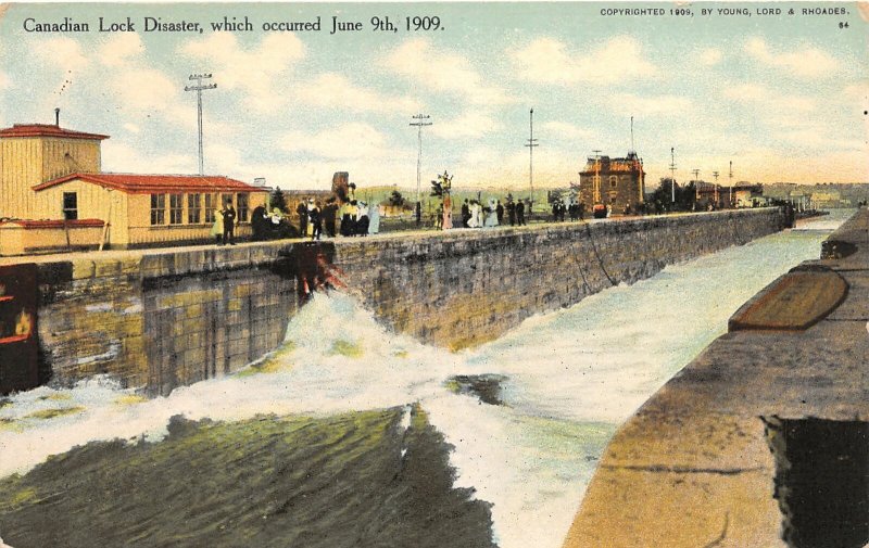 H69/ Sault Ste Marie Canada Postcard Ontario Lock Disaster 1909   93