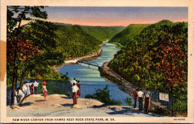 West Virginia New River Canyon From Hawks Nest Rock State Park 1938 Curteich