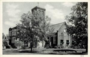 1940s Printed Postcard; First Presbyterian Church, Collinsville IL Madison Co.