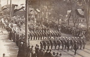 Military Soldiers Marching In Uniform Real Photo