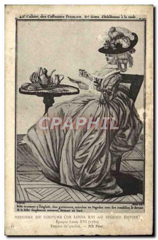 Old Postcard History of Costume Epoque Louis XI Quality Woman