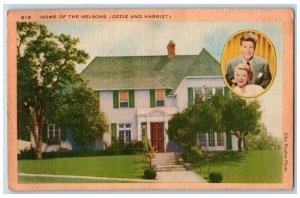 1949 Home Of The Nelsons Ozzie And Harriet Los Angeles CA Vintage Postcard 