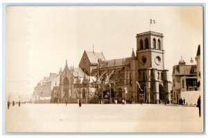 c1910's Holly Trinity Church Cherbourg France USS Pittsburgh RPPC Photo Postcard