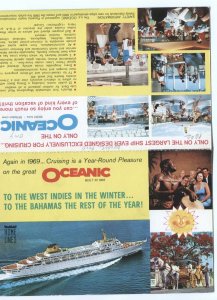 Double Postcard Home Lines Ship Oceanic 1969 Cruising Year Round Pleasure