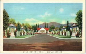 SALT LAKE CITY, UT   UTAH  MOTOR  COURT  c1940s  Roadside  Linen Postcard