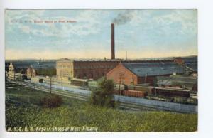 West Albany NY Railroad Repair Shops Train 1911 Postcard