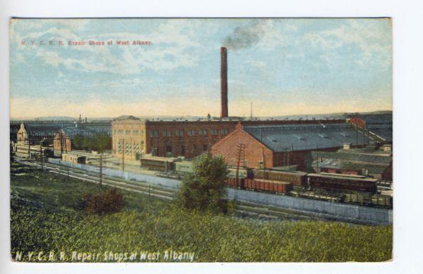 West Albany NY Railroad Repair Shops Train 1911 Postcard