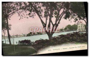 Old Postcard Hanoi Tonkin Square of Petit Lac