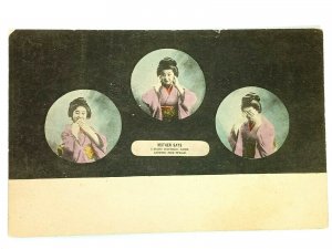 Vintage Postcard 1910's Japan Mother Says I Must Neither Look Listen Non Speak