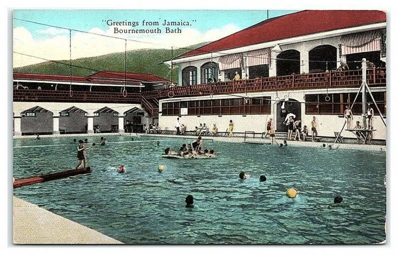 Greetings from Jamaica, Bournemouth Bath, Kingston, Jamaica Postcard *7C3