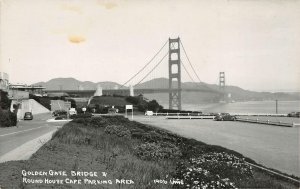 RPPC San Francisco Golden Gate Bridge Round House Cafe Laws Photo 1940s Postcard