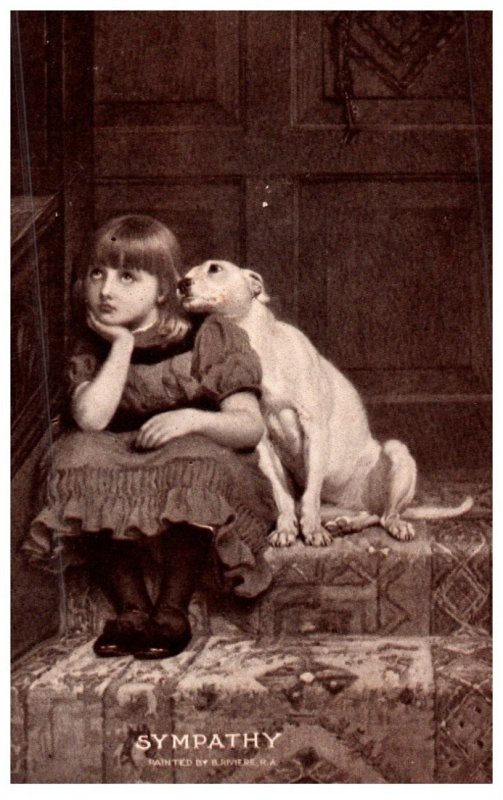 Dog  Sympathy , sad girl and dog