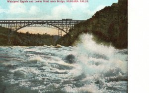 Vintage Postcard 1910's Whirlpool Rapids & Lower Steel Arch Bridge Niagara Falls