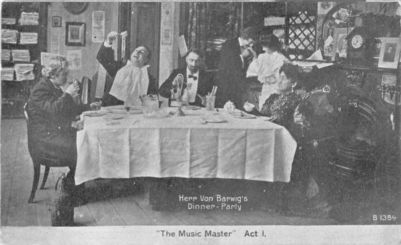 Music Master Play Herr Von Barwigs Dinner Party Antique Postcard J45870