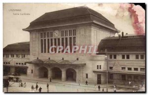 Old Postcard Lausanne Central Station