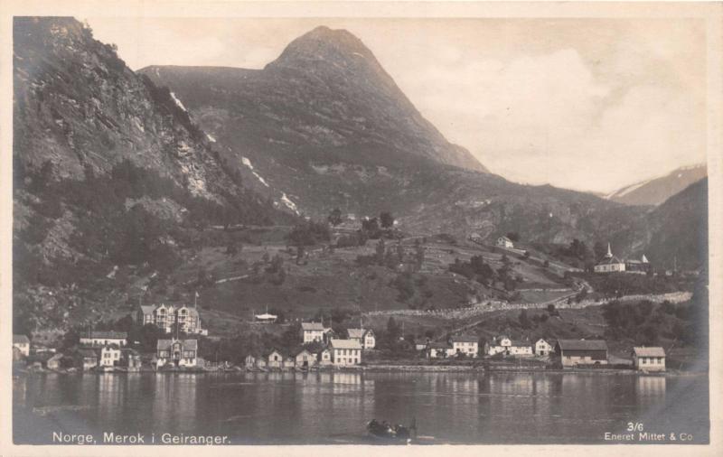 MEROK i GEIRANGER NORGE ~MITTET #3/6 PHOTO POSTCARD 1910