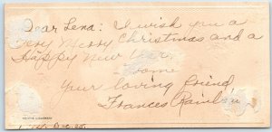 c1920s Fine Litho Christmas House Scene Winter Snow Greeting Card Embossed C24