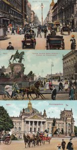 Lot of 3 postcards Germany old Berlin 1911