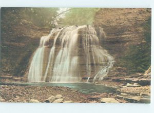 Pre-Chrome WATERFALL SCENE Dansville - Near Bath & Hornell & Geneseo NY AG4392