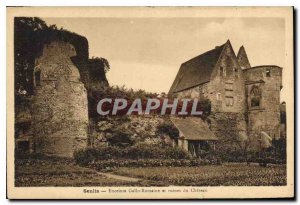 Old Postcard Senlis speaker and Gallo-Roman ruins of Chateau