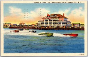 1939 Regatta At Ocean City Yacht Club On Ocean Bay New Jersey Posted Postcard