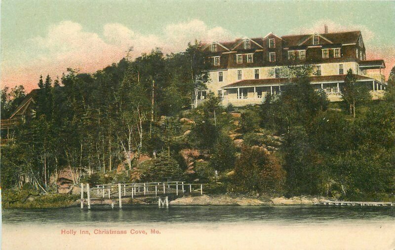 Christmass Cove Maine Holly Inn Postcard Morris #90110 undivided 21-6566