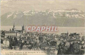 Old Postcard Lausanne and the Mountains of Saovie