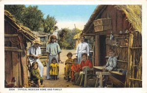 Mexican Family Home El Paso Texas 1937 postcard