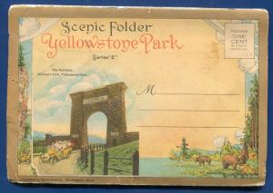 Yellowstone National Park Geyser Old Faithful Postcard Folder 1920s Series 2