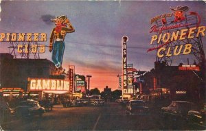 Las Vegas Nevada Night Neon Howdy Podner Postcard Pioneer Roberts 21-5264