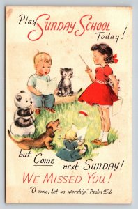 Sunday School Class   Postcard