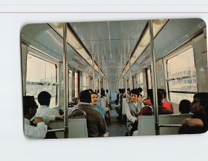 Postcard View of the inside of one of the Metro cars, Mexico City, Mexico