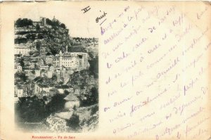 CPA Lot ROCAMADOUR Vue de face Chateau ville (984762)