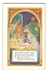 Christmas Greetings Embossed Postcard 1907-1915 Baby Jesus Wise Men