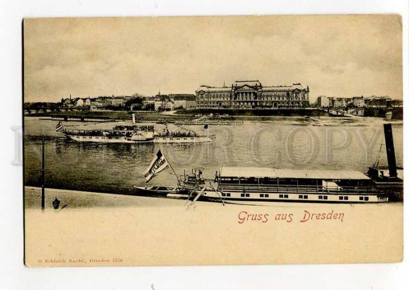 271209 GERMANY Gruss aus DRESDEN steamships Vintage postcard