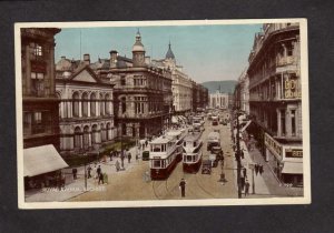 Ireland UK Royal Ave Belfast Trolley Cars  United Kingdom Carbo Colour Postcard