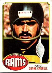 1976 Topps Football Card Duane Carrell Los Angeles Rams sk4640