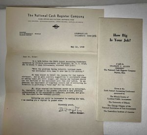 Vintage 1948 NCR National Cash Register Pamphlet and Letterhead