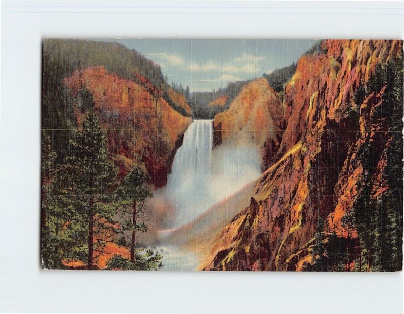 Postcard Great Falls And Grand Canyon Of The Yellowstone National Park, W. Y.