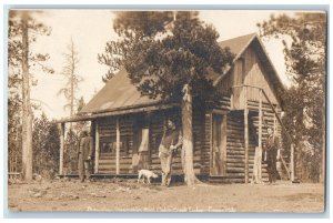 1913 Cabin Creek Lodge Hunting Inspiration Point Fraser CO RPPC Photo Postcard 