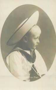 Portrait of Crown Prince Olav unit of 2 photo postcards royalty Norway 