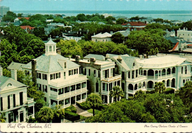 South Carolina Charleston Roof Tops Near The Famous Battery