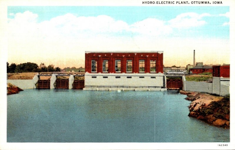 Iowa Ottumwa Hydro Electric Plant 1939 Curteich