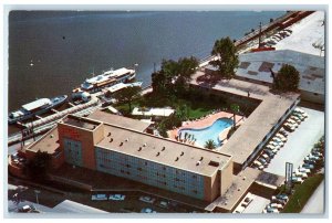 c1960 Aerial View Jack Tar Orange House Exterior Building Orange Texas Postcard