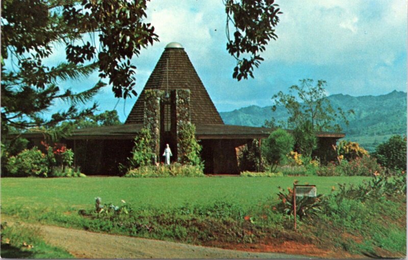 Postcard HI Kauai St. Sylvester's Church, exterior view, Kilauea