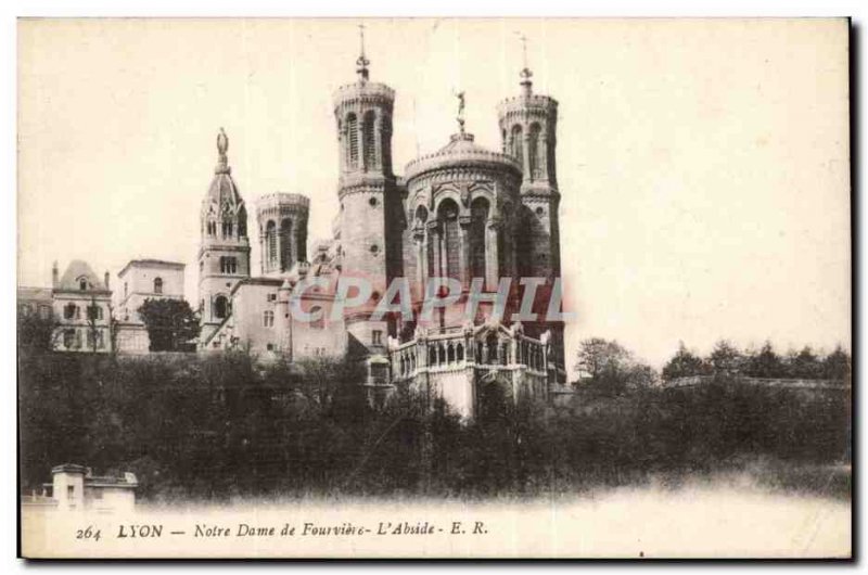 Lyon Old Postcard Notre Dame de Fourviere apse