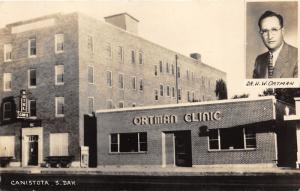 Canistota South Dakota~Ortman Clinic~Dr H W Ortan Picture~Hotel-Cafe~1950s RPPC