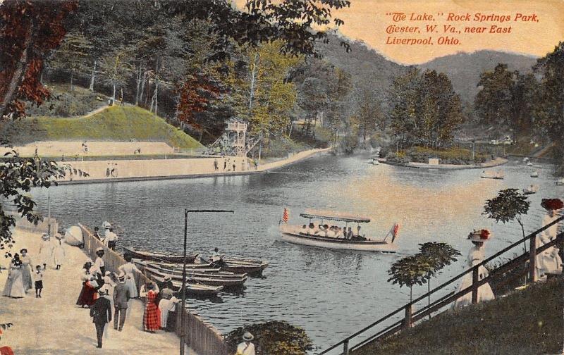 Liverpool Ohio~The Lake Rock Springs Park~1910 Postcard 