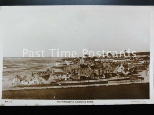 c1943 RP ROTTINGDENE Looking East showing Wind Mill on Hill & Tea Rooms on Coast